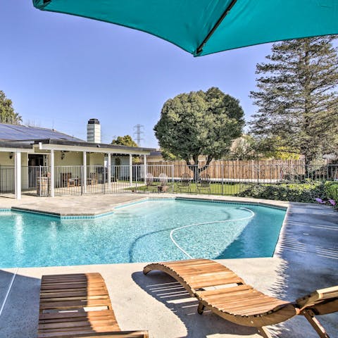 Laze by the pool while enjoying long days in the sunshine