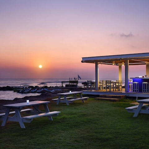 Get to know your neighbours over a drink at the complex's beach bar