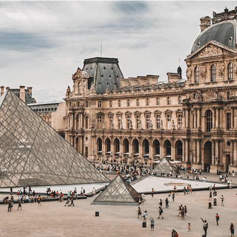 Lose yourself in the Louvre's beautiful exhibits – a twenty-minute walk away