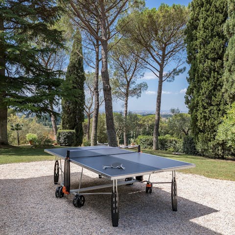 Try your hand at table tennis in the garden