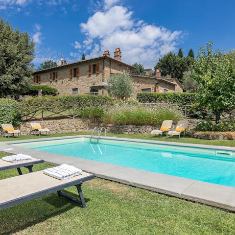 Splash the day away in the sparkling private pool