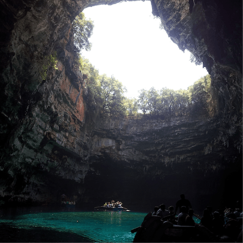Take a tour to the Melissani Cave, located just outside Sami