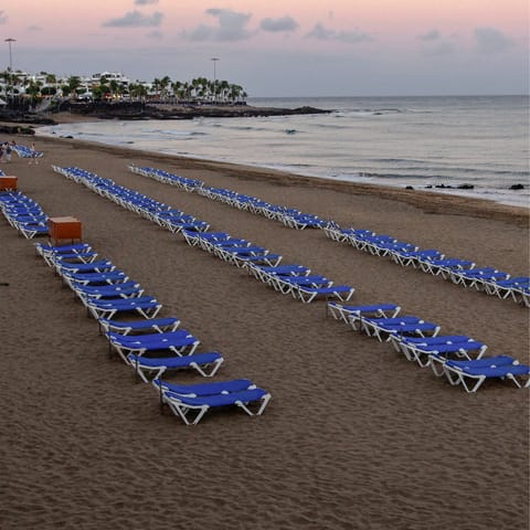 Spend the day on Puerto del Carmen Beach, around 1.5 kilometres away