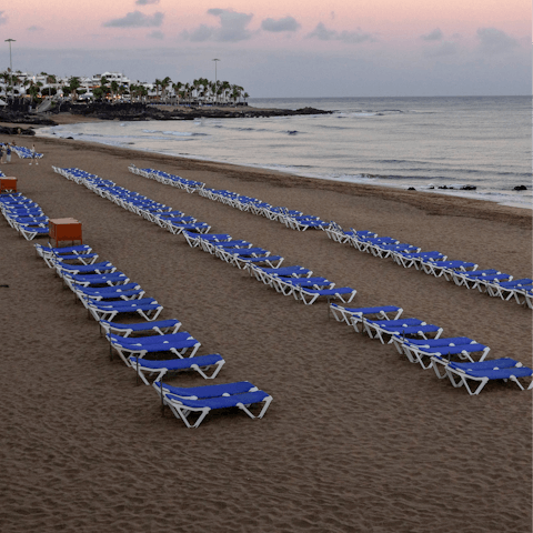 Spend the day on Puerto del Carmen Beach, around 1.5 kilometres away