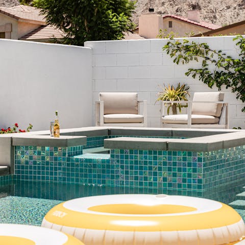 Spend all your time in the garden, floating in the pool or unwinding in the hot tub 