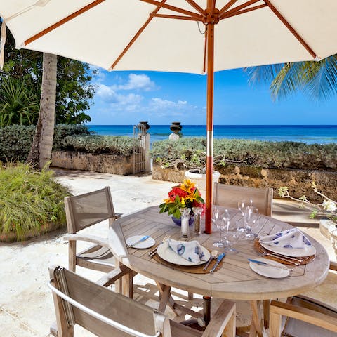 Enjoy every meal outside on the patio, admiring the ocean views