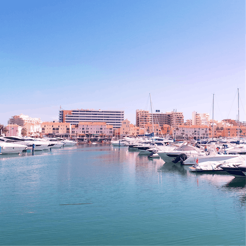 Explore the relaxed towns that dot the coastline, including nearby Quarteira, Loulé and Portimão