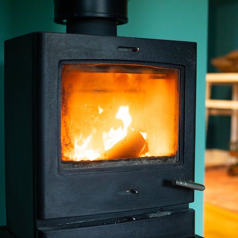 Light the log burner for cosy evenings together