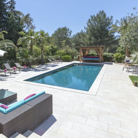 Cool off in the home's swimming pool
