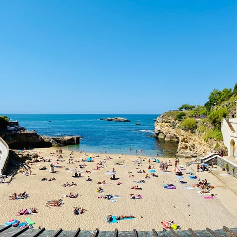 Take a thirty-minute drive to Biarritz for fun in the sun