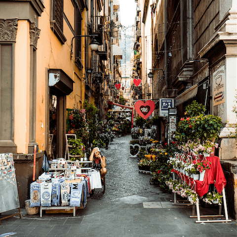 Explore the vibrant city of Naples, under a twenty-minute ride