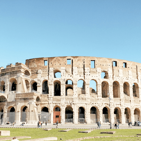 Get up close and personal with the Colosseum, only a short walk away