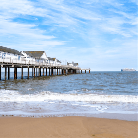 Pack your beach essentials and take the ten-minute stroll down to Southwold Pier Beach