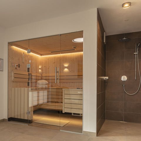 Unwind after a fun-filled day on the slopes in your private sauna