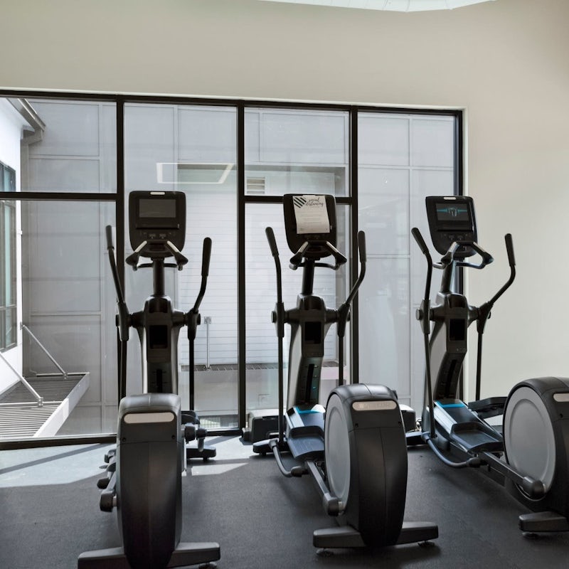 Work out in the shared gym