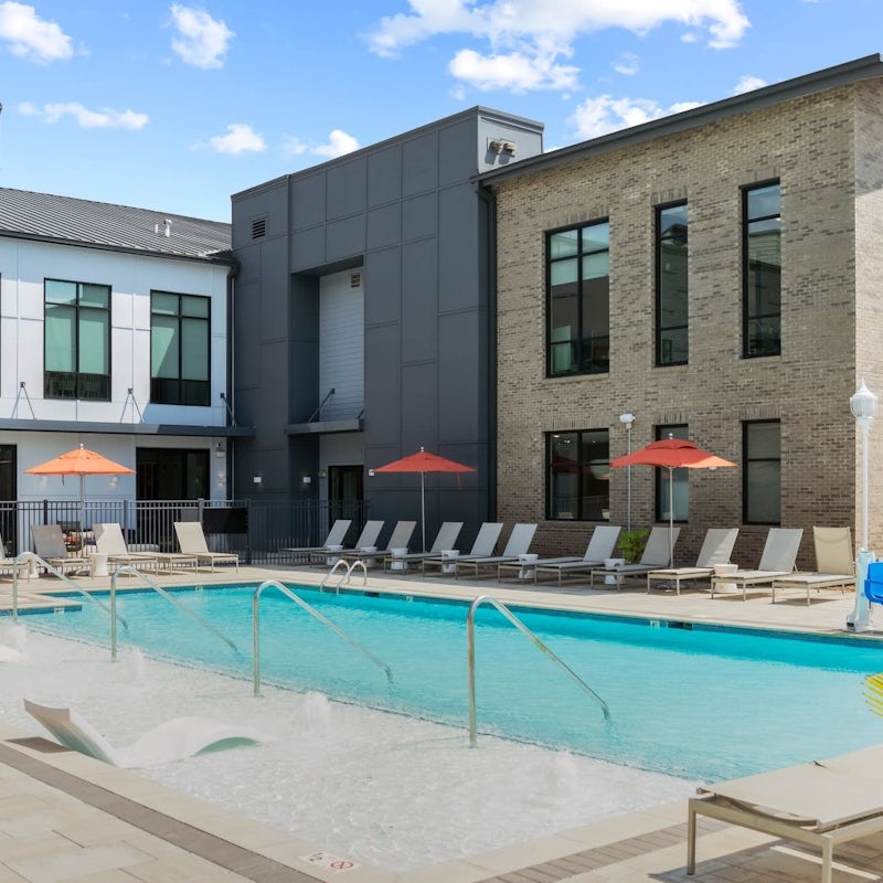Cool off in the communal pool