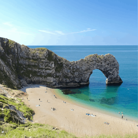 Explore Dorset's stunning Jurassic Coast, just over an hour's drive from your front door