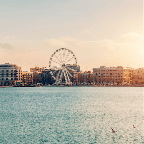 Head to the nearby city of Bari and ride the famous ferris wheel