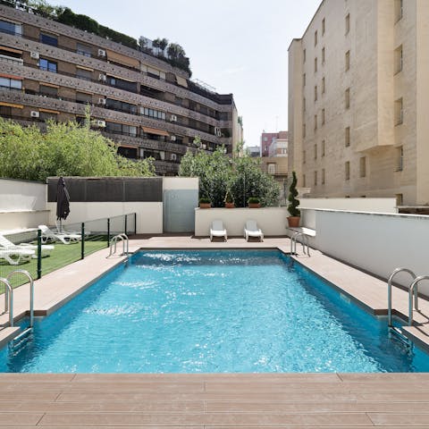 Cool off after a day of sightseeing with a dip in the shared pool