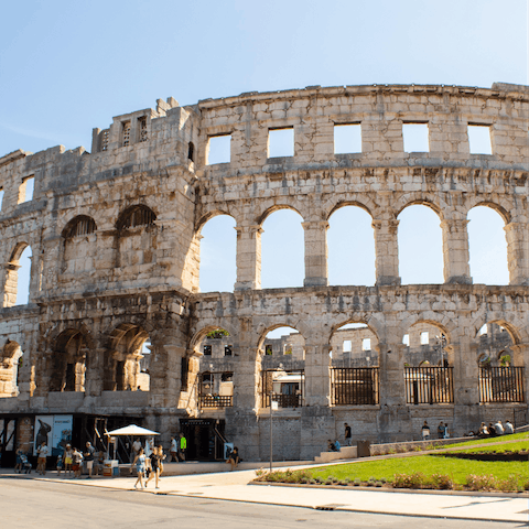 Visit the city of Pula, and see the ancient ruins of the Roman ampitheatre