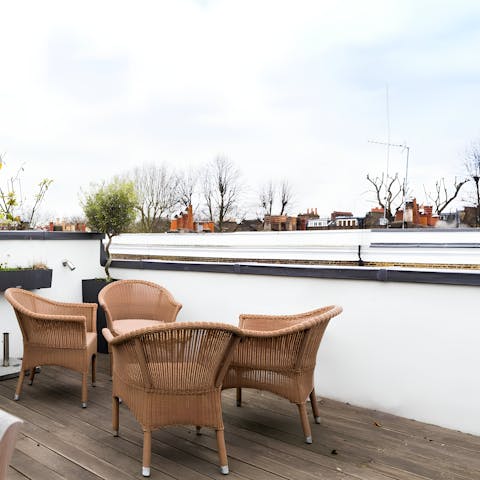 Sip your morning coffee and catch up on some reading from the rooftop terrace