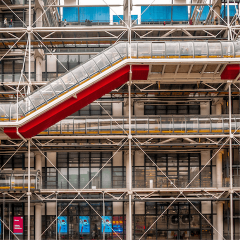 Catch the latest exhibition at Centre Pompidou, a short walk away