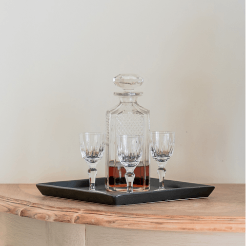 Sherry decanter and glasses 