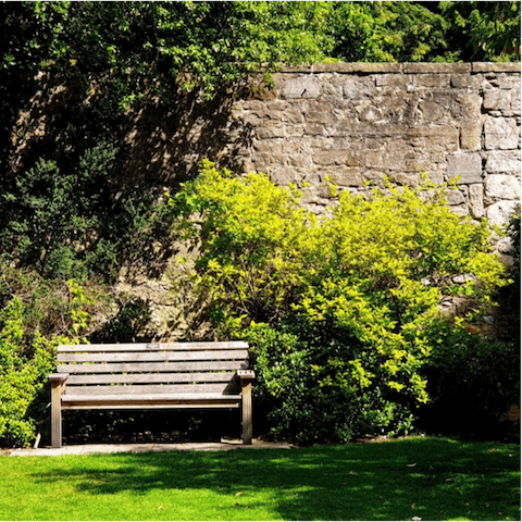 Take a breather in the apartment building's private gardens