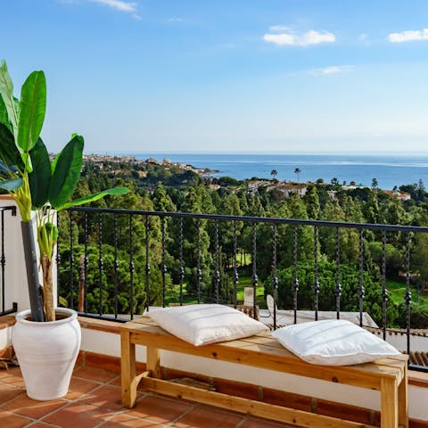 Enjoy beautiful sea views while relaxing on the terrace 