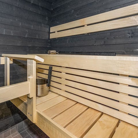 Sweat it out in the home's electric sauna