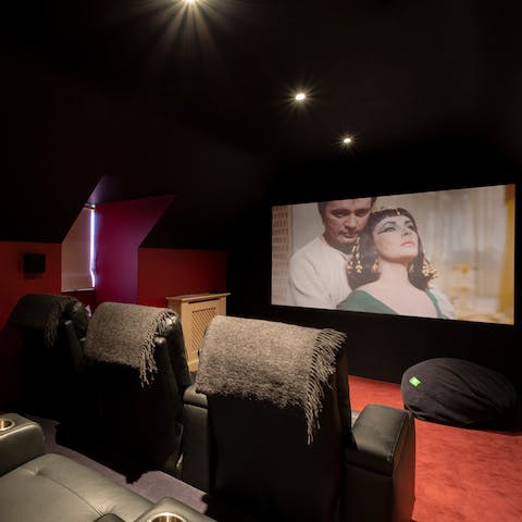 Watch old classics in the private cinema room