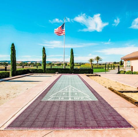 Try your hand at bocce ball and shuffleboard in the sunshine