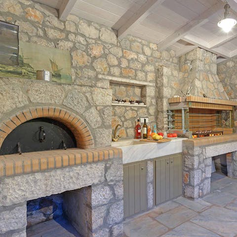 Cook up a storm in the stone-built outdoor kitchen