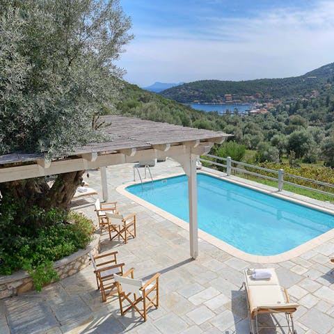 Luxuriate in the private, outdoor swimming pool