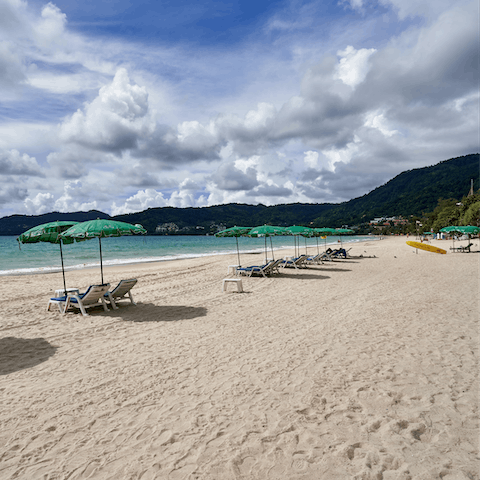 Catch some rays at Patong Beach, just an eight-minute walk from home