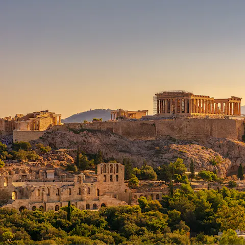 Venture into Athens' historic centre on the tram – it's approximately forty minutes away