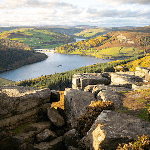 Hit the hiking trails of the Peak District, a short drive away