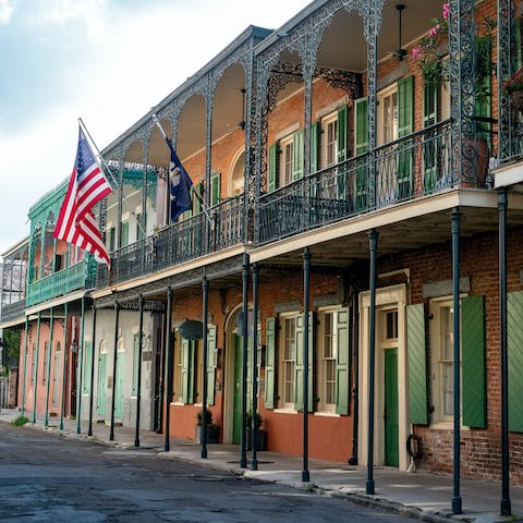 Explore the historic streets of the French Quarter, just minutes away from your apartment