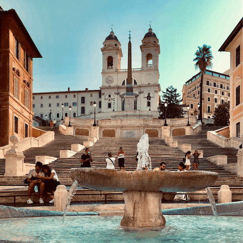 Head to the Spanish Steps, a three-minute walk away