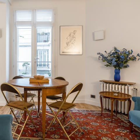Open the doors and step into the atmospheric courtyard