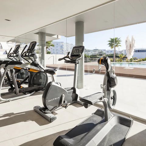 Keep up with your fitness regime in the well-equipped gym