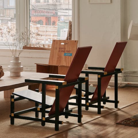 Take a seat on the Gerrit Rietveld designer chairs