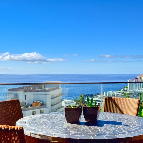 Savour your morning coffee on the balcony, looking out at the sunlight dance on the Pacific Ocean