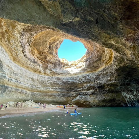 Take a kayak and explore one of the many hidden coves dotted along the shoreline 