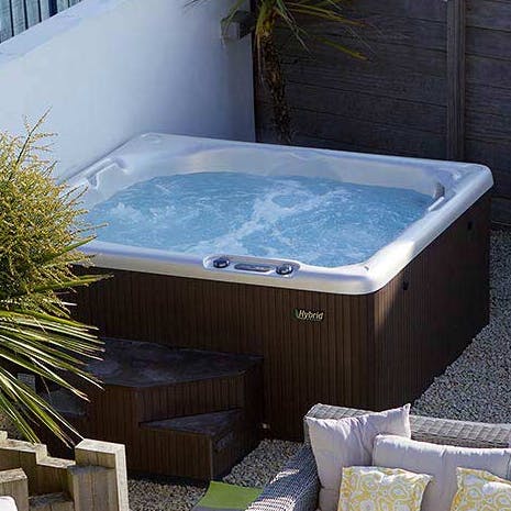Enjoy a luxurious soak in the private seven-seater hot tub