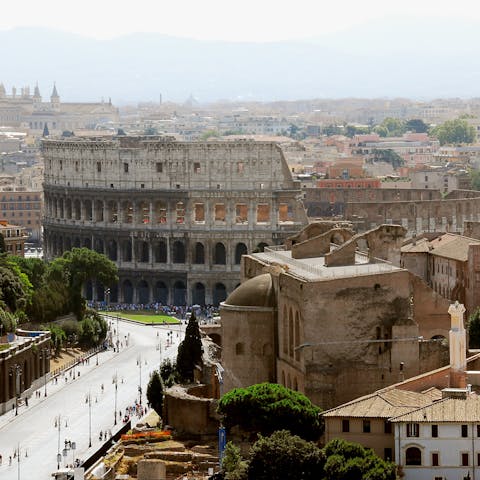 Walk in the shoes of a Roman gladiator at The Colosseum – ten minutes away on foot