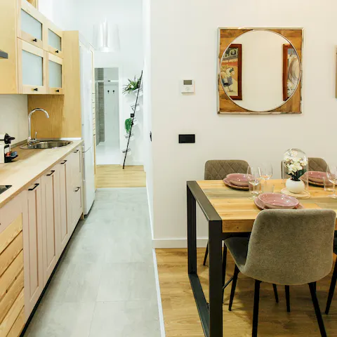 Serve up some local delicacies in the dining area