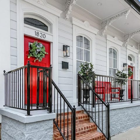 Stay in a pretty clapboard home in the city's Lower Garden District