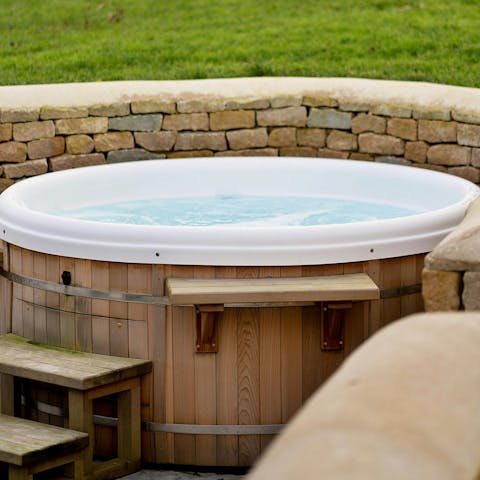 Experience total relaxation while soaking in the hot tub