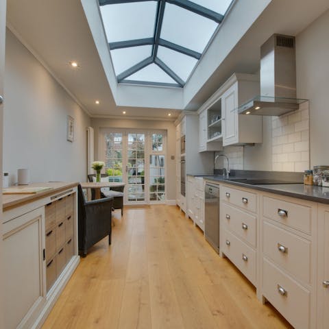 Whip up a cooked breakfast under the kitchen skylight